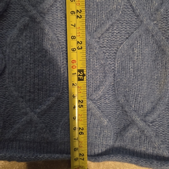 Talbots Women's Blue Cable Knit Preppy Classic Cozy Wool-Alpaca Blend Sweater XL - Picture 8 of 9